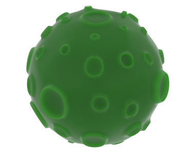 Beyaz arkaplanda izole edilmiş yeşil küre, 3 boyutlu illüstrasyon