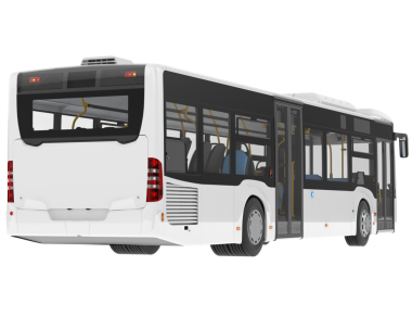 beyaz arkaplan ile modern otobüs