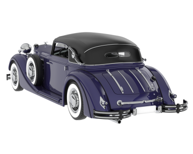 Retro klasik araba beyaz arkaplanda izole edildi.