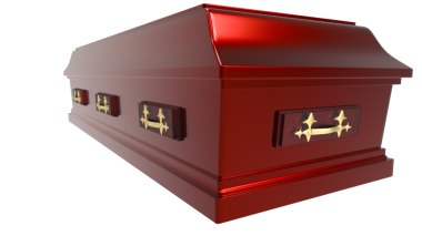 Siyah üzerinde haç olan tabut