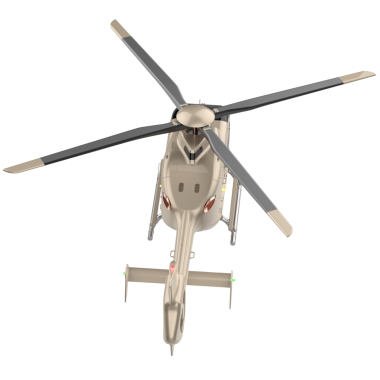 Beyaz zemin üzerinde izole edilmiş bir İHA 'nın 3 boyutlu görüntülemesi
