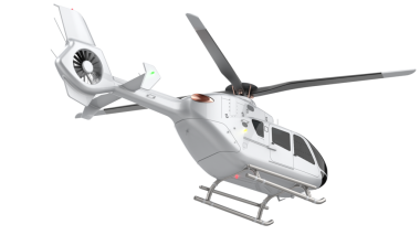 Beyaz arka planda izole edilmiş beyaz helikopter.