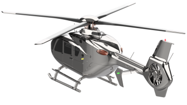 Beyaz bir arka plan üzerinde helikopter