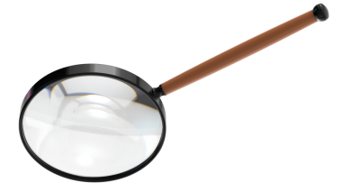 Büyüteçle büyüteçin vektör çizimi.