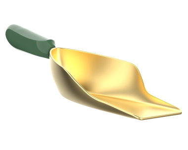 Altın rengi kepçe izole edilmiş. vektör illüstrasyonu