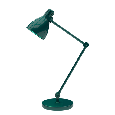 Siyah arkaplanda yeşil masa lambası