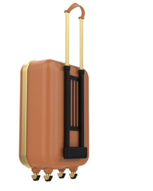 Beyaz arka planda 3 boyutlu bavul. seyahat kavramı