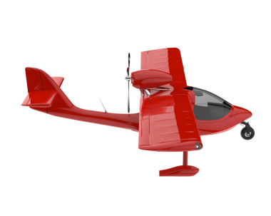 Beyaz zemin üzerine kırmızı uçak