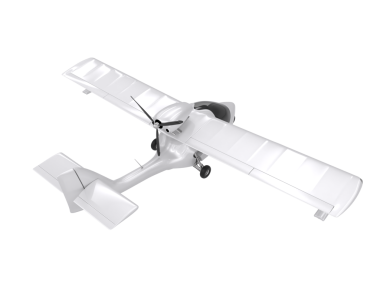 Beyaz arka planda beyaz bir uçak.