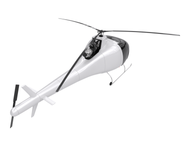 Beyaz bir arka plan üzerinde helikopter