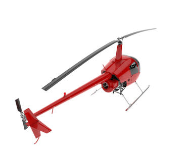 Modern kırmızı helikopter. 3d oluşturma.