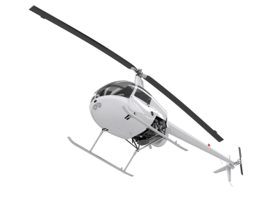 Beyaz zemin üzerinde modern helikopter