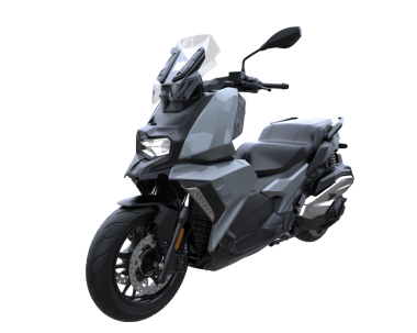 Siyah modern motosiklet beyaz arka planda izole edilmiş. 3d oluşturma