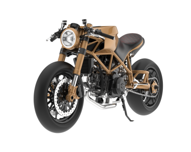 Beyaz arka planda 3 boyutlu bir motosiklet tasviri