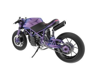 Stüdyo ortamında daha az genel bir konsept motosikletin 3 boyutlu çizimi