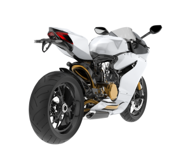 beyaz arka planda beyaz motosiklet