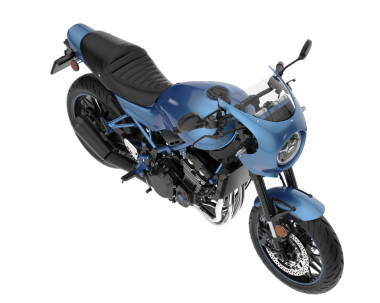 Beyaz arka planda mavi modern motosiklet