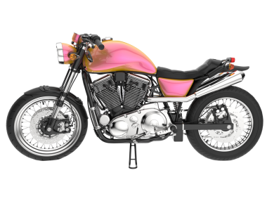 Beyaz arka planda motosiklet. 3d oluşturma