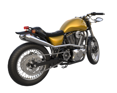 koyu arkaplan motorsikletinin gerçekçi 3 boyutlu görüntüsü