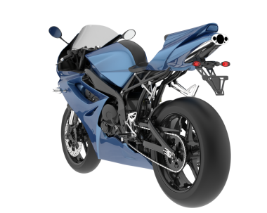 Arka planda motosiklet. 3D görüntüleme - illüstrasyon