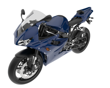 Beyaz arkaplanda 3 boyutlu bir motosiklet görüntüsü