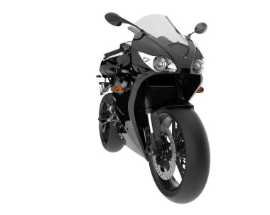 Beyaz bir arka plan üzerinde izole siyah motosiklet