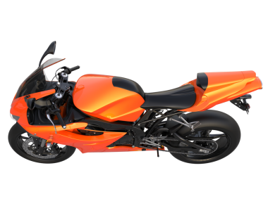 turuncu modern motosiklet beyaz arka planda izole edilmiş. 3d illüstrasyon