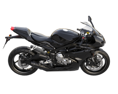 Beyaz arka planda motosiklet.