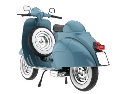 Scooter üzerinde beyaz izole