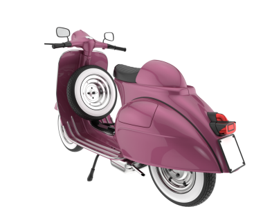 Pembe klasik motosiklet. Beyaz arka planda izole edilmiş. 3d illüstrasyon.