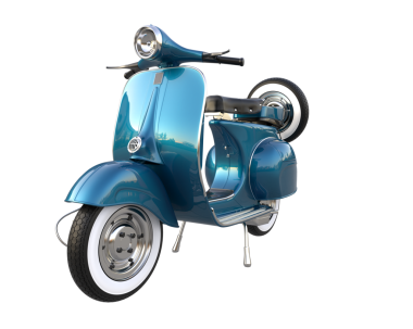 beyaz zemin üzerinde Vintage scooter