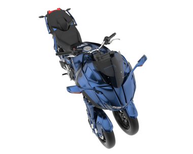 Mavi motosiklet izole edildi. 3d illüstrasyon