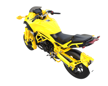 Motosiklet arka planda izole edilmiş. 3D görüntüleme - illüstrasyon