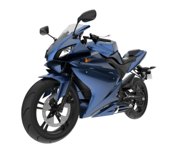 Siyah motosiklet beyaz üzerinde izole edilmiş. 3D görüntüleme - illüstrasyon