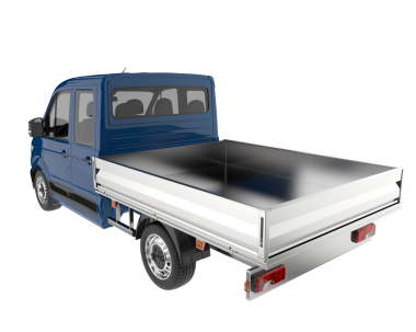 Modern mavi kargo kamyonu beyaz arka planda izole edilmiş. 3d illüstrasyon.