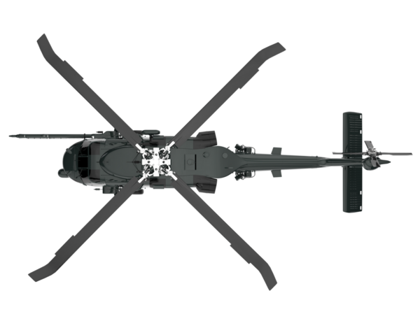 Modern helikopter beyaz arka planda izole edildi. 3 d illüstrasyon