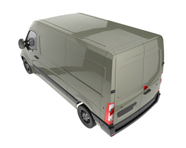 modern ticari minibüs beyaz arkaplanda izole edildi