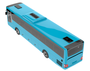 3D renging blue bus