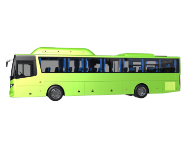 Modern yeşil otobüs. beyaz arkaplanda izole