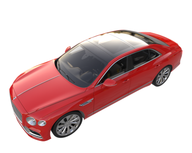 Kırmızı lüks araba. yüksek çözünürlüklü 3d görüntüleyici