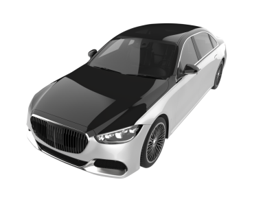 beyaz arkaplanda gerçekçi bir araba