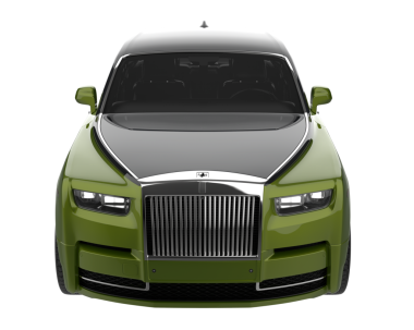 araba modern yeşil ön görünüm arka planda izole.