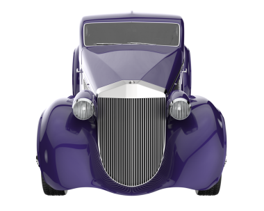 Klasik mor araba - araba - ön görünüm - vektör