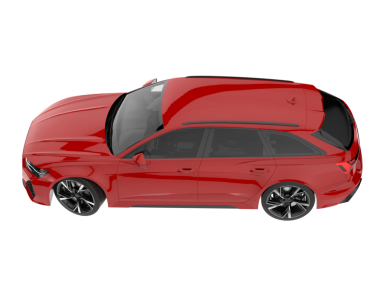 Beyaz arka planda bir araba. 3d oluşturma