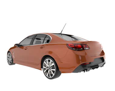 Beyaz arka planda modern bir araba. 3d oluşturma.