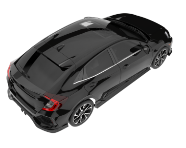 Modern araba izole edilmiş. Arkadan bak. 3D görüntüleme - illüstrasyon