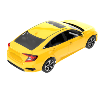 Beyaz arka planda sarı modern araba