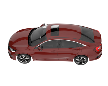 Beyaz arka planda modern bir araba. 3D görüntüleme - illüstrasyon