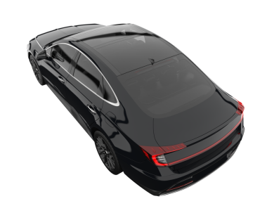 Modern araba arka planda izole edilmiş. 3D görüntüleme - illüstrasyon