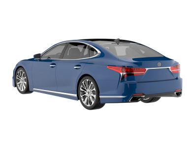 Lüks lüks araba. Beyaz arkaplanda 3 boyutlu görüntüleme izole edildi